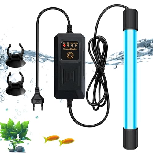 Acuario Esterilizador UV Luz Con Temporizador, 9w Acuario Luz UV Impermeable, Esterilizador UV Casa, Lámpara Esterilizador UV Casa, Aclarador UV Acuario Para Limpieza De Acuarios Piscinas De Acuario