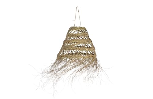HERSIG - Tulipa Lampara Techo - Lampara de Techo de Esparto - Tulipas Lamparas - Lámpara Colgante Artesanal Estilo Rústico, Ideal para Decoración Boho en Salón, Comedor o Dormitorio - 30cm
