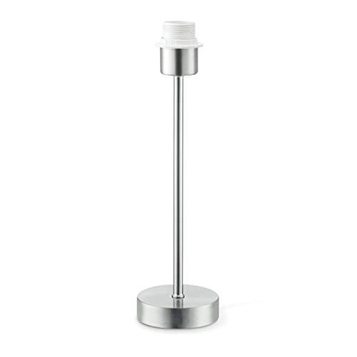 Home Sweet Home Base de lámpara de mesa moderna Individual para pantalla | lámpara | 10/10/36,5 cm | acero cepillado | pie de lámpara de mesa de metal | E27 | pantalla max.35cm