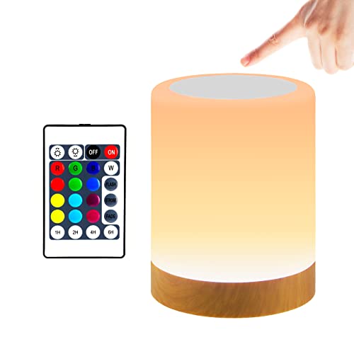 JOPHEK Lamparas 13 Colores Regulable LED, Lampara Regulable Táctil Para Dormitorio con 3 Modos de Función de Temporizador, LED Luz Nocturna Infantil para Dormitorio Salón Sala de Estar Infantil